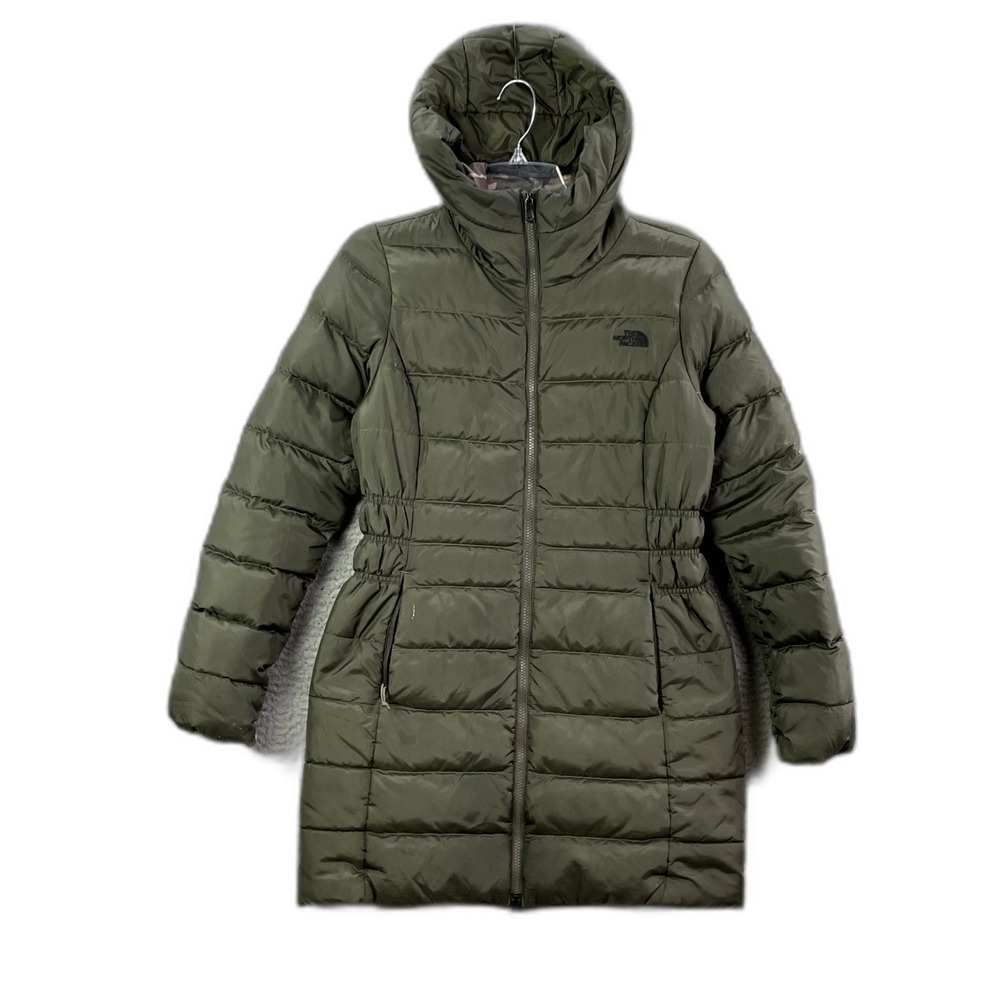 The North Face Gotham Parka Jacket Women Small Adjustable Hood Full Zip Academia